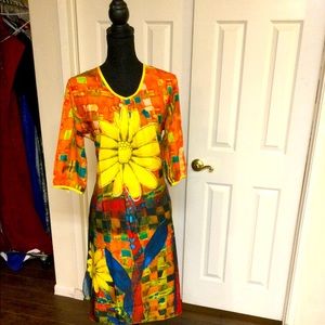 Orange floral dress